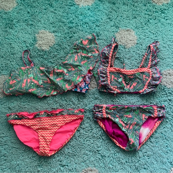 Maaji Swim Maaji Kid Girl Bikini Swim Suit 2 Pc Set Floral 2 Coral